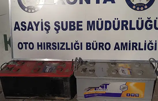 Konya'da akü hırsızı yakayı ele verdi