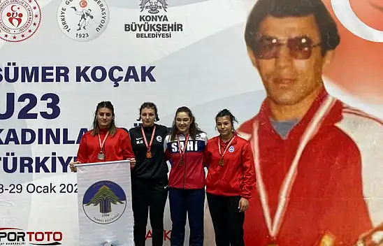 Konya'da düzenlenen Türkiye güreş şampiyonasında üçüncü oldu