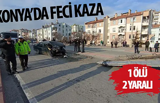 Konya'da feci kaza! Otomobil arkadan minibüse çarptı: 1 ölü, 2 yaralı