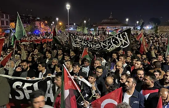 Konya'da halk sokağa döküldü: Kahrolsun İsrail!