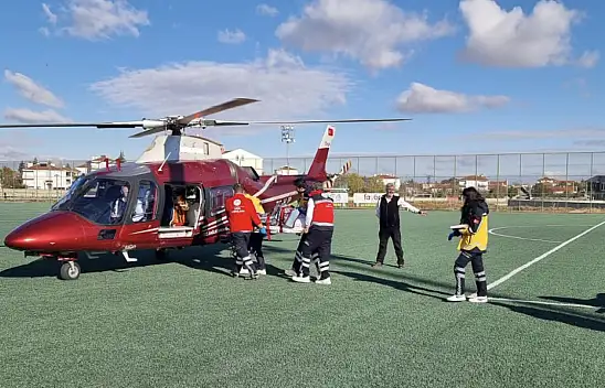 Konya'da hava ambulansı kalp krizi geçiren hasta için havalandı!