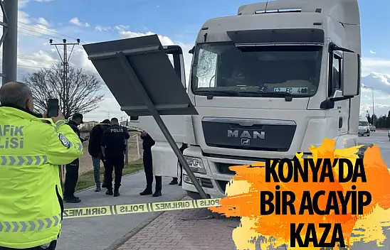 Konya'da ilginç kaza! Başına tabela çarptı!
