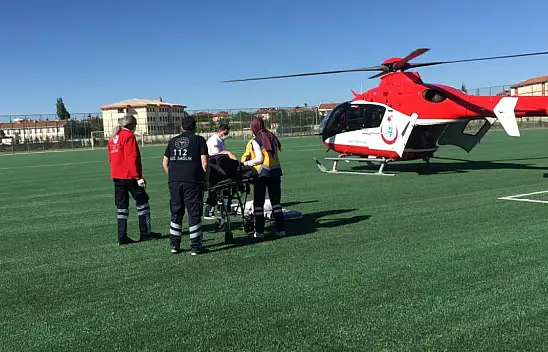 Konya'da kalp krizi geçirdi! Helikopter ambulans yaşlı adam için havalandı!