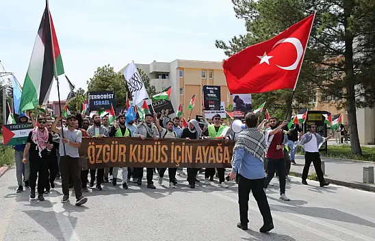 Konya'da üniversite öğrencileri İsrail'in Gazze saldırılarını protesto etti!