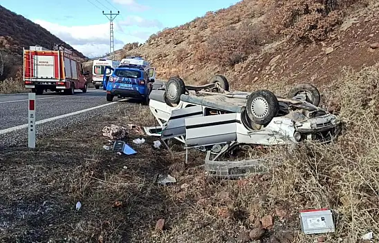 Konya'da virajı alamayan kaza takla attı: 4 kişi yaralandı