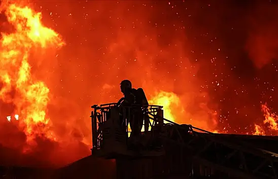 Konya şantiyesinde büyük yangın çıktı!