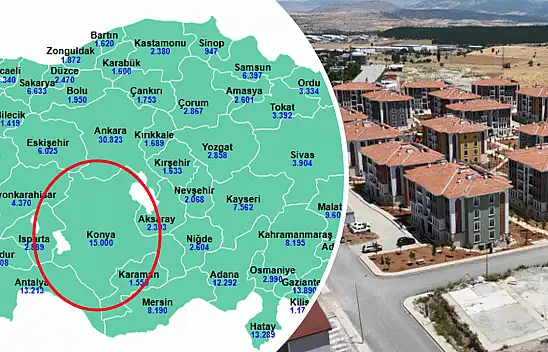 Konya'ya yapılacak 15 bin konutun ilçelere göre dağılımı belli oldu