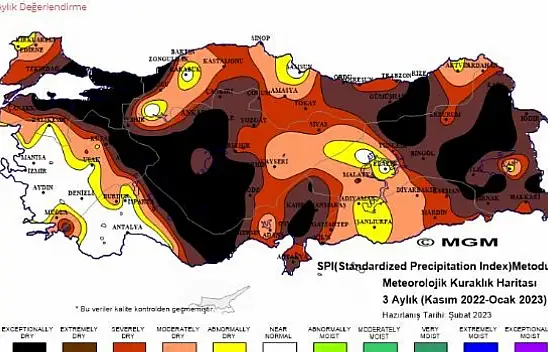 Kuraklık haritası yayınlandı: Konya'yı olağanüstü bir kuraklık mı bekliyor?