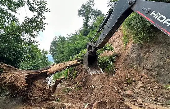 O ilde 3 ilçeyi birbirine bağlayan yolda heyelan