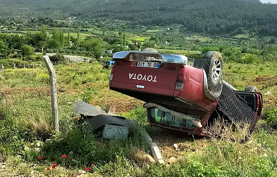Pikap takla attı 1 kişi yaralandı