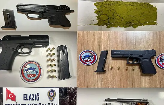 Ruhsatsız silah ve uyuşturucu madde ele geçirildi