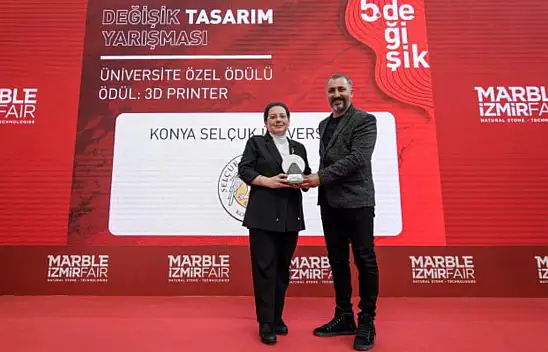 Selçuk Üniversitesi, 5. Uluslararası Değişik Doğal Taş Tasarım Yarışması'nda 'Üniversite Özel Ödülü' kazandı