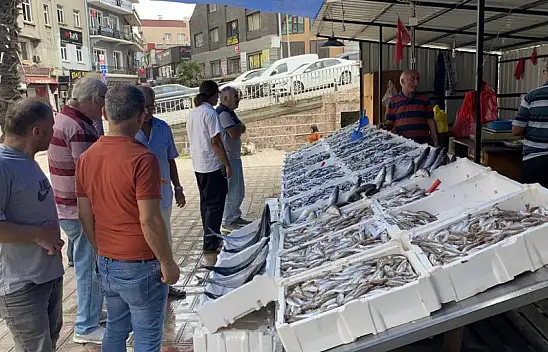 Tezgahlar hamsiyle doldu! Hamsinin fiyatını uygun! Vatandaşlar yoğun ilgi gösterdi!