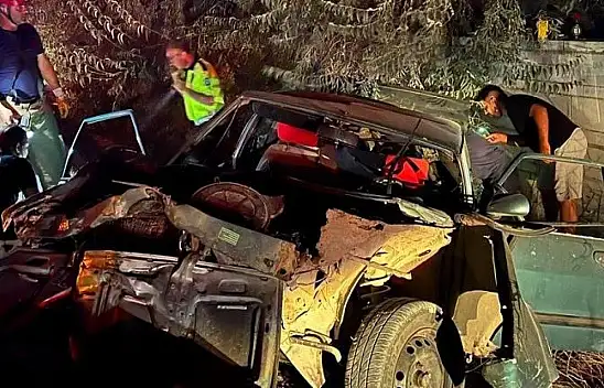 Yol kenarındaki ağaçlara çarptı: 6 kişi yaralandı