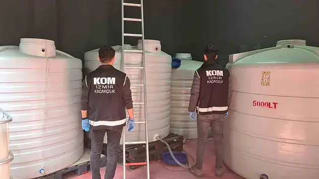 15 bin litre etil alkol ele geçirildi