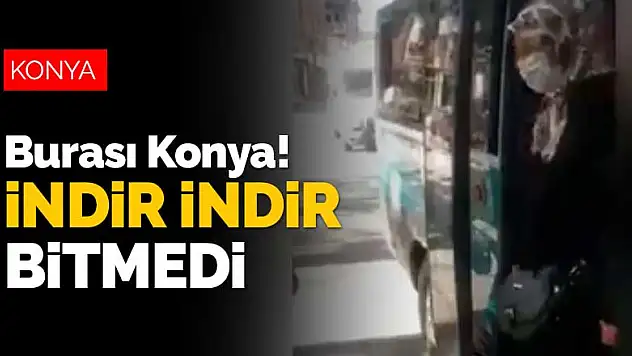 Bu görüntüler Konya'da çekildi! Minibüsteki yolcuları indir indir bitmedi