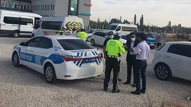 Konya'nın Ereğli ilçesinde okul servis araçlarında denetimler başladı