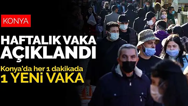 Haftalık vaka sayıları açıklandı! Konya'da her 1 dakikada 1 yeni vaka tespit edildi