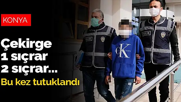 Konya'nın 13 yaşındaki hırsız çekirgesi 4. zıplayışında tutuklandı