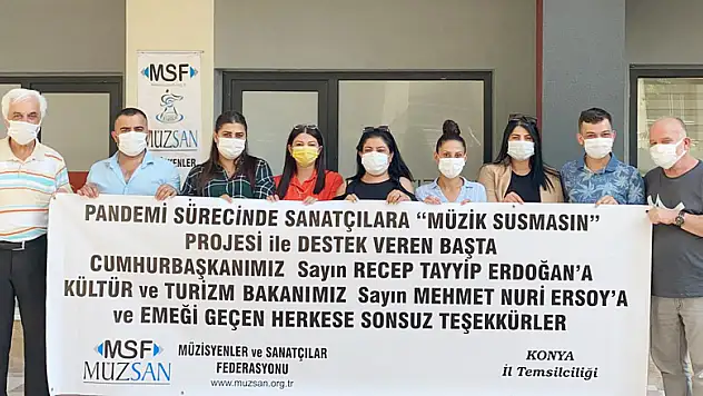 Konya'daki müzisyenlerden destek teşekkürü