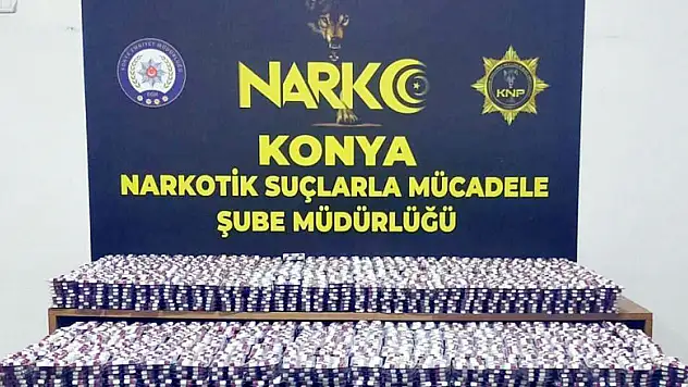 Konya polisi 1 buçuk milyon lira değerinde uyuşturucu madde ele geçirdi