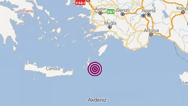 Akdeniz'de 4,4 büyüklüğünde deprem