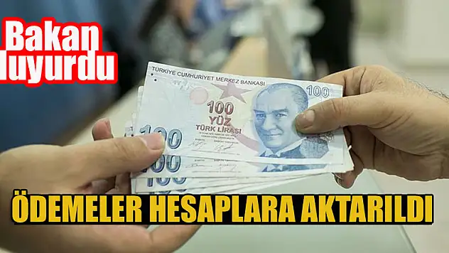 Bakan duyurdu: Ödemeler hesaplara aktarıldı