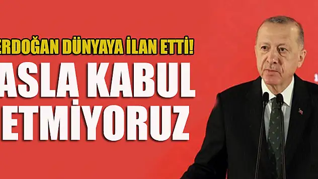 Erdoğan dünyaya ilan etti: Asla kabul etmiyoruz