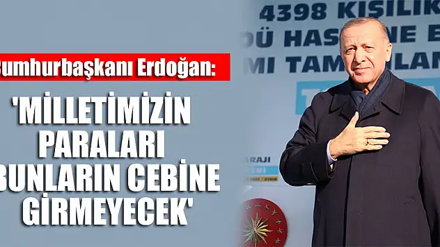 Cumhurbaşkanı Erdoğan: 'Milletimizin paraları bunların cebine girmeyecek'
