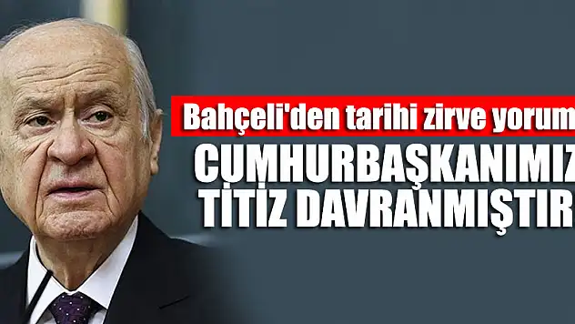 Bahçeli'den tarihi zirve yorumu: Cumhurbaşkanımız titiz davranmıştır!