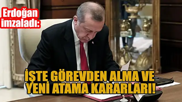 Erdoğan imzaladı: İşte görevden alma ve yeni atama kararları!