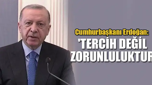 Cumhurbaşkanı Erdoğan: 'Tercih değil zorunluluktur'