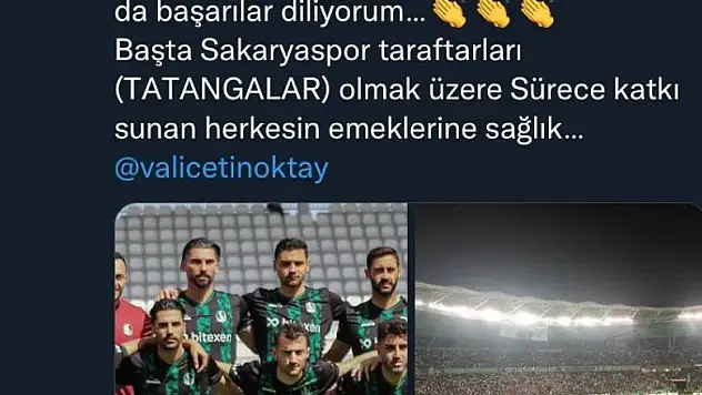Yeni İl Müdürü İnanç Sakaryaspor'un şampiyonluğunu kutladı
