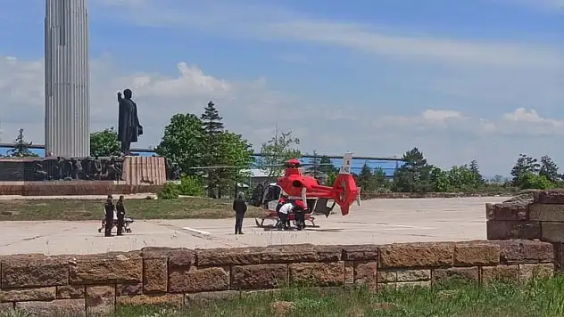 Kalp krizi geçiren hasta helikopterle sevk edildi