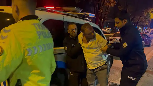 Amcası MİT'çi alkollü sürücü polisin adeta sabrını sınadı