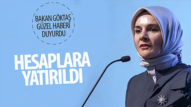 Bakan Göktaş açıkladı ' Hesaplara yattı'