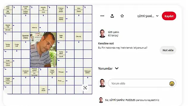 Bulmacaları Pinterestte  yayımlamaya başladı
