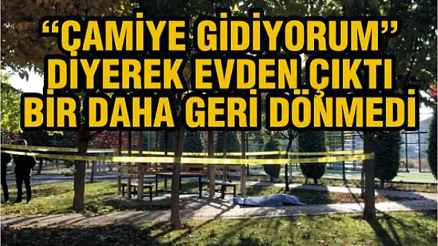 'Camiye gidiyorum' diyerek evden çıkan adam parkta ölü bulundu