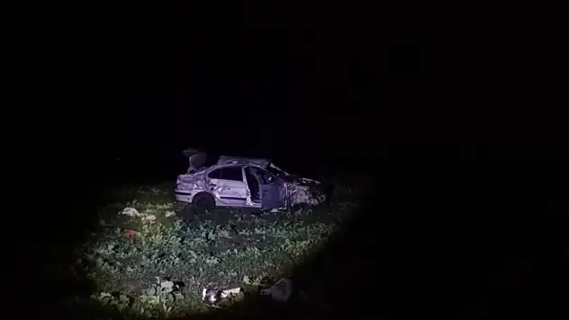 Domuza çarpıp takla atan otomobildeki 1 kişi yaşamını yitirdi