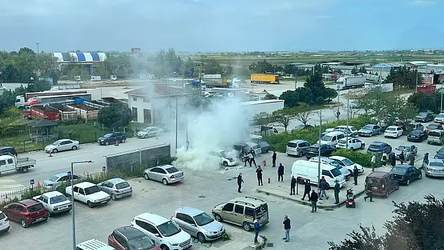 Hastane otoparkında korku dolu anlar