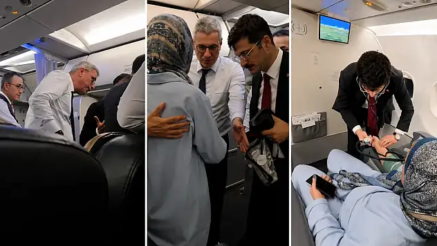 Havada sağlık müdahalesi: Sağlık Bakanı uçakta fenalaşan yolcuyla ilgilendi