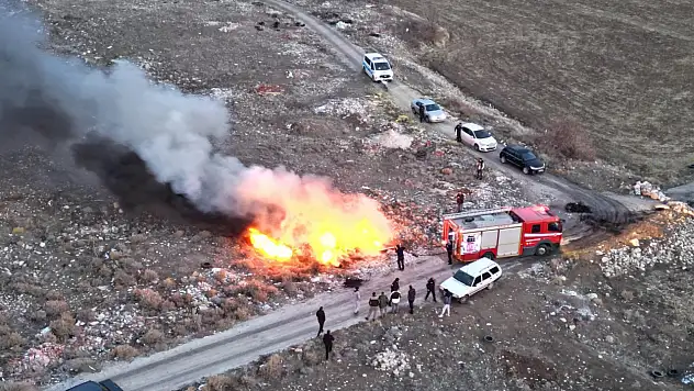 Hüyük mevkiinde çıkan yangın korkuttu