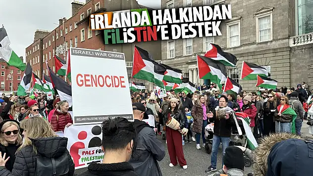 İrlanda'da Filistin'le dayanışma gösterisi yapıldı!