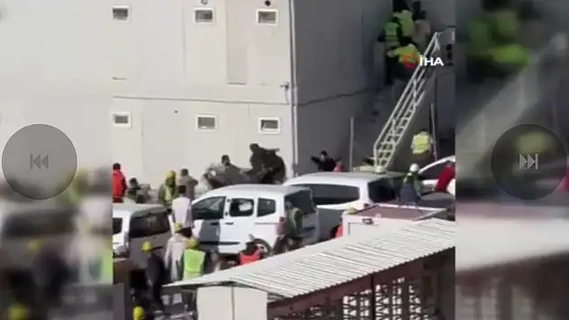 İşçiler arasında taşlı sopalı kavga!