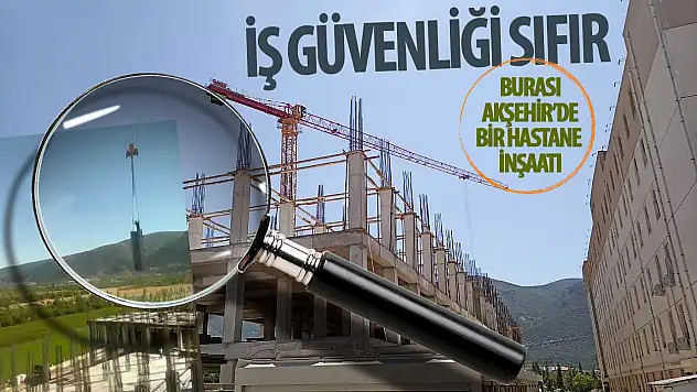 İşçinin vinçte taşınan yük üzerindeki görüntüsü yürekleri ağıza getirdi