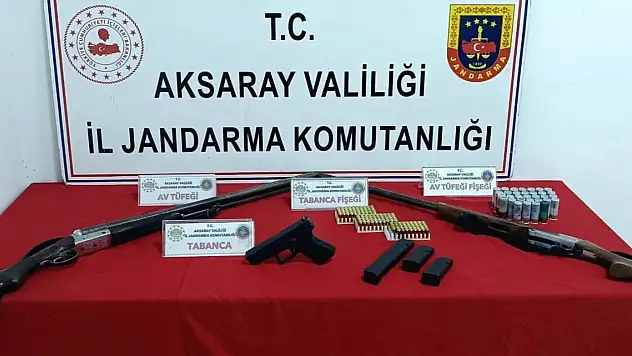 Jandarmanın operasyonunda tabanca ve tüfek ele geçirildi