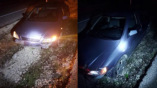 Kontrolden çıkıp refüje düştü