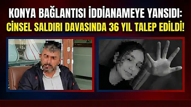 Konya bağlantısı iddianameye yansıdı: Cinsel saldırı davasında 36 yıl talep edildi!