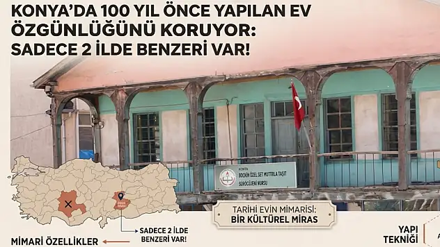 Konya'da 100 yıl önce yapılan ev özgünlüğünü koruyor: Sadece 2 ilde benzeri var!