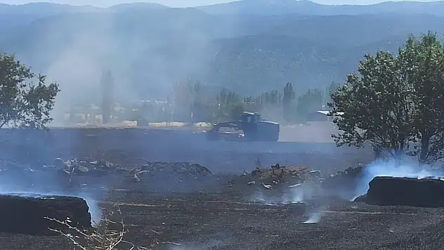 Konya'da alevler ekili araziye sıçradı